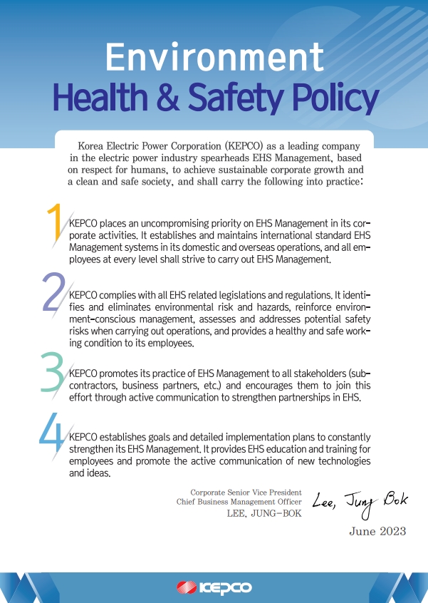 Environment, Health & Safety Policy